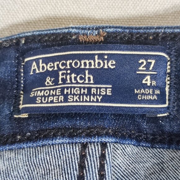 Abercrombie & Fitch jeans women's 27/ 4 ink blue Simone high-rise super skinny - Picture 5 of 12